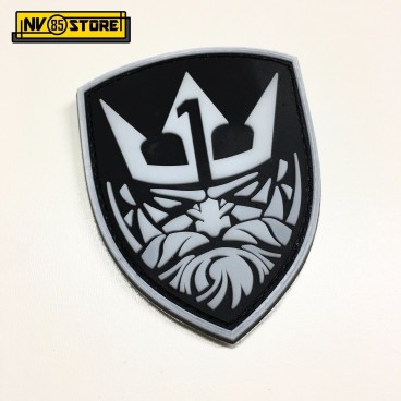 Patch in PVC Nettuno Team1 NAVY SEALS BK 7x8,5cm Militare Softair con Velcrogrip