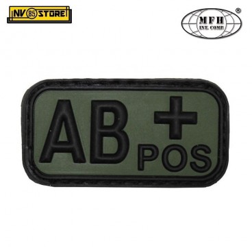 Patch in PVC AB+ MFH Verde 5 x 2,5cm Militare Softair Soccorso con Velcrogrip