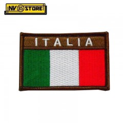 Patch Bassa Visibilità Bandiera Italiana ITALIA 8 x 5 Militare con Velcrogrip