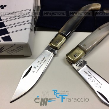 COLTELLO PUGLIESE CORNO ARTIGIANALE FRARACCIO MADE IN ITALY CACCIA FOLDING 17 cm