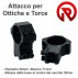 Set 2 Pezzi Attacchi Anelli Ottica o Torcia 25x11 h35 x Fucile Carabina Airsoft