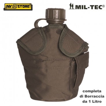 Borraccia 1 Litro con Cover Imbottita MIL-TEC Originale Made in USA Ermetica OD