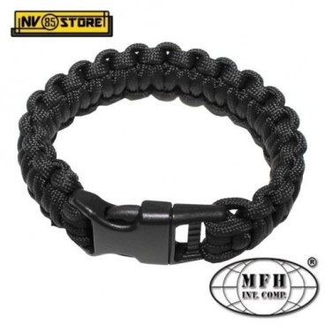 Bracciale Braccialetto PARACORD MFH 1,9cm Corda Treccia Lunghezza 21,23,25 cm BK