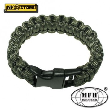 Bracciale Braccialetto PARACORD MFH 1,9 cm Treccia Lunghezza 21, 23, 25 cm Verde