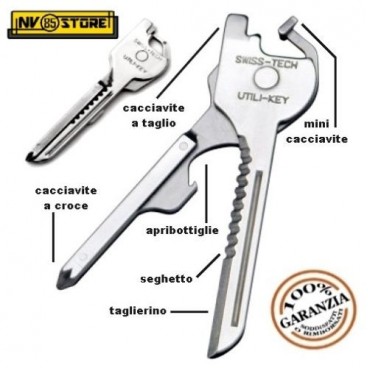 Multi Tool SWISS TECH Utili Key Portachiavi Multifunzione Multiuso 6 in 1