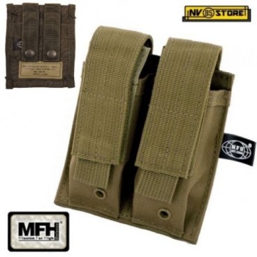 PORTACARICATORI PER PISTOLE DOPPIO 2 POSTI MFH M.O.L.L.E. SOFTAIR COYOTE TAN