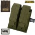 PORTA CARICATORI PER PISTOLE DOPPIO 2 POSTI MFH M.O.L.L.E SOFTAIR VERDE OD GREEN