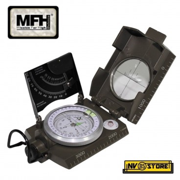 BUSSOLA MILITARE MILITARY COMPASS MFH MODELLO ITALIA CORPO IN METALLO METAL BODY