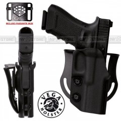 Fondina Open VEGA HOLSTER in POLIMERO per BERETTA 92/98 con 2 Passanti INCLUSI