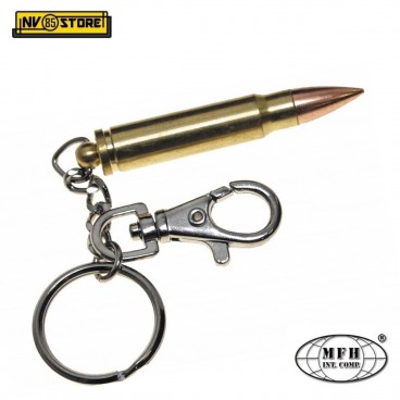 PORTACHIAVI CON PROIETTILE CARABINA e MOSCHETTONE in Metallo CARABINER MILITARE