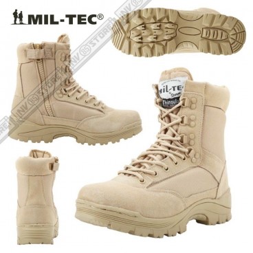 Stivali Anfibi Militari Boots Security MILTEC Thinsulate 3M Pelle Leather ZIP KH