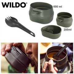 WILDO FOLD A CUP Set di 3 Pezzi Piatto 600 ml + Tazza 200 ml + Postata 3 in 1