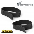 2 ELASTICI PER UNIFORMI MIMETICHE MILITARI DEFCON 5 ELASTIC CUFES 25mm Neri BK