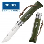 KNIFE OPINEL N° 8 "KAKI" COLTELLO DA LAVORO CAMPO CACCIA PESCA SURVIVOR FOLDING