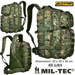 ZAINO TATTICO INCURSORE MIL-TEC ASSAULT 45-50 LITRI MARPAT USMC SOFTAIR CAMPING