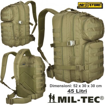 ZAINO TATTICO INCURSORE MIL-TEC MILTEC ASSAULT 45-50 LITRI BEIGE COYOTE SOFTAIR 