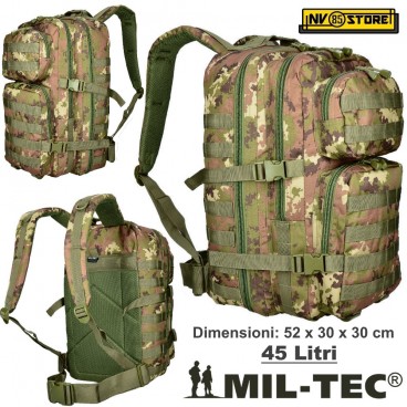 ZAINO TATTICO INCURSORE MIL-TEC MILTEC ASSAULT 45-50 LITRI VEGETATO SOFTAIR 