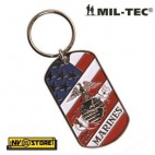 PORTACHIAVI MIL-TEC USMC MARINES DOG TAG KEY CHAIN METAL MILITARE AMERICANO USA