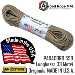 Cordino PARACORD 550 AtWood Rope MFG 33 Metri 250 Kg Originale Made in USA CY