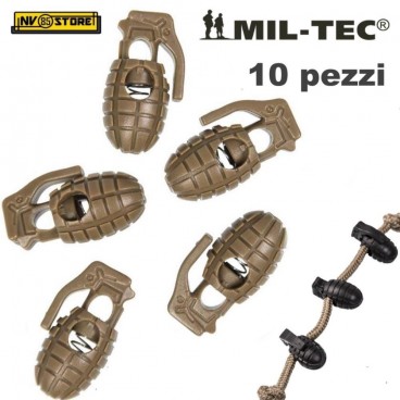 Set 10 Pezzi di Cord Stopper Pineapple Granata MILTEC Ferma Cavo PARACORD CY