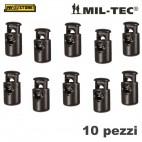 Set 10 Pezzi di Cord Stopper MILTEC Ferma Cavo con Molla per Cordino PARACORD BK