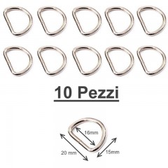 10 Pezzi D-Ring 16mm Anelli Portachiavi in Metallo Anello Spaccato Aperto Chiavi