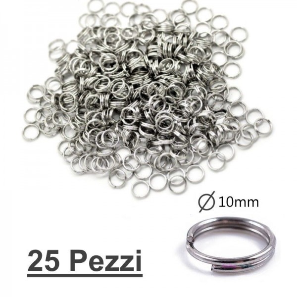 25 Pezzi O-Ring Anelli per Portachiavi in Metallo Anello Spaccato Aperto  Chiavi - nv85store