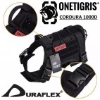 Pettorina Cani K9 OneTigris Militare Sistema MOLLE Cordura 1000D Clip D-flex BK