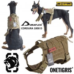 Pettorina Cani K9 OneTigris Militare Sistema MOLLE Cordura 1000D Clip D-flex CY