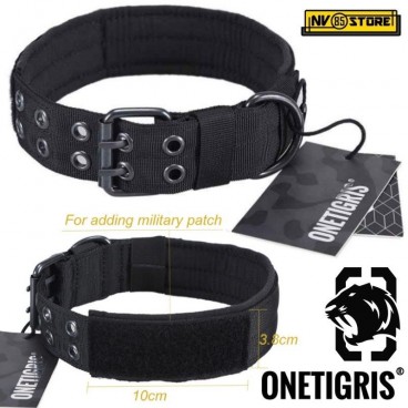 Collare per Cani in Cordura 1000D OneTigris Regolabile Militare D-Ring Robusto B