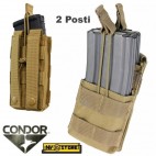 PORTA CARICATORE RAPIDO DOPPIO 2 POSTI CONDOR MA42 PER M4 SOFTAIR COYOTE TAN