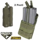 PORTA CARICATORE RAPIDO DOPPIO 2 POSTI CONDOR MA42 PER M4 SOFTAIR OLIVE OD GREEN