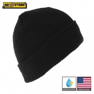 Cappello Berretto LANA 100% Originale Made in USA US Army Idrorepellente BK Nero