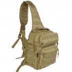 ZAINO TATTICO INCURSORE MONOSPALLA MIL-TEC COYOTE TAN SOFTAIR SURVIVOR CAMPING