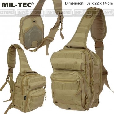 ZAINO TATTICO INCURSORE MONOSPALLA MIL-TEC SOFTAIR SURVIVOR CAMPING COYOTE