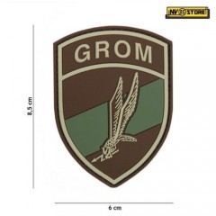 Patch in PVC Forze Speciali GROM 8,5 x 6 cm OD Militare Softair con Velcrogrip