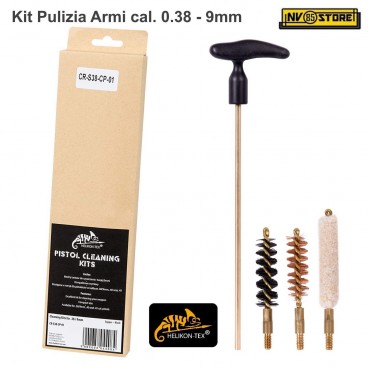 Kit di Pulizia per Armi Corte Pistole Helikon-Tex Calibro .38 / 9 mm Scovolini