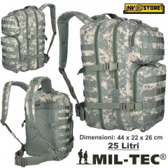 ZAINO TATTICO INCURSORE MIL-TEC MILTEC ASSAULT 25-30 LITRI AT-DIGITAL SOFTAIR