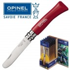 COLTELLO OPINEL N° 7 INOX PUNTA TONDA PER BAMBINO MON PREMIER DA CAMPO PESCA RED