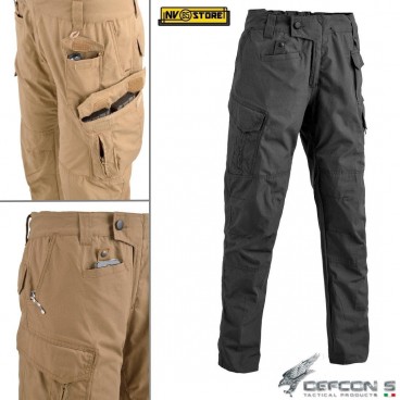 Pantaloni DEFCON 5 Panther Con Tasconi Outdoor Militari Softair Uomo NERO BLACK Pantaloni DEFCON 5 Panther Con Tasconi Outdoor Militari Softair Uomo NERO BLACK