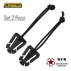 SET 2 PEZZI CLIP ELASTICHE PER SISTEMA MOLLE M.O.L.L.E. MFH MILITARE SOFTAIR OD