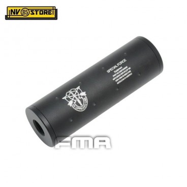 Silenziatore per Fucile filettatura 14mm Logo "SPECIAL FORCE" FMA da 11 cm NERO