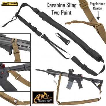 Cinghia per Fucile a 2 Punti HELIKON-TEX CARABINE SLING a Regolazione Rapida BK