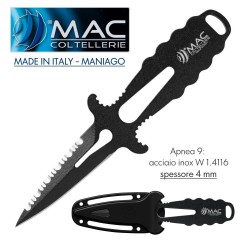 Knife Coltello SUB Apnea 9-BE MAC Coltellerie MADE IN ITALY Maniago 100% INOX