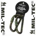 SET 2 PEZZI MOSCHETTONE MILTEC 8 cm CARABINER METAL MILITARE SOFTAIR SURVIVOR WL