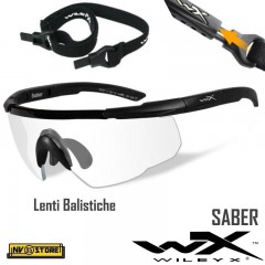 WILEY-X Saber Occhiali Balistici Protezione Balistica Lenti Balistiche Clear