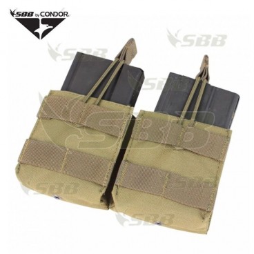 PORTA CARICATORI BASSO RAPIDO DOPPIO 2 POSTI CONDOR PER M14 SOFTAIR COYOTE TAN