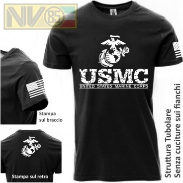 Maglia T-SHIRT Payper Militare Marines Marine Corps USMC Maglietta Uomo Nero BW