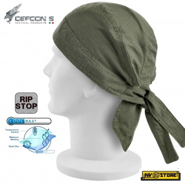 Bandana Mimetica Militare DEFCON 5 in RIPSTOP COOLMAX Traspirante Colore VERDE OD