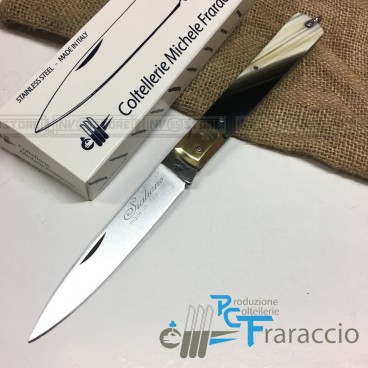 Coltello Artigianale FRARACCIO Sfilato Siciliano MADE IN ITALY Finto Corno 23 cm